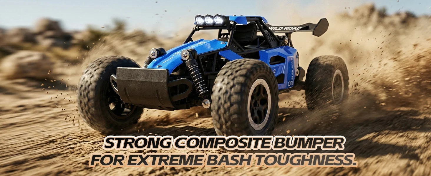 RC Monster Truck 1:16 Scale Remote Control Car 2.4GHz Alloy Shell 20KM/H Fast Off Road RC Car LED LED Headlight Toy Gift for Kid