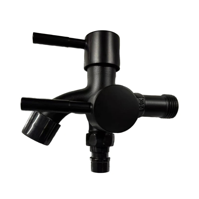 1Pc Multifunctional One Into Two Out Faucet - 304 Stainless Steel Double-outlet, Washing Machine Garden Sink Pool Outdoor Tap