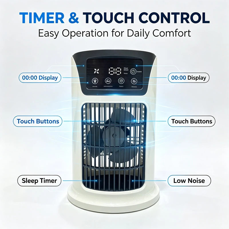 New Portable Mini Air Conditioner Air Cooler Fan Water Cooling Fan Air Conditioning Air Cooler For Office Mobile Air Conditioner