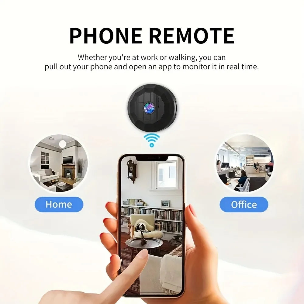 Wireless Mini WiFi Security Camera with Night Vision Motion Detection Rechargeable Battery Easy to Mount & App-Controlled