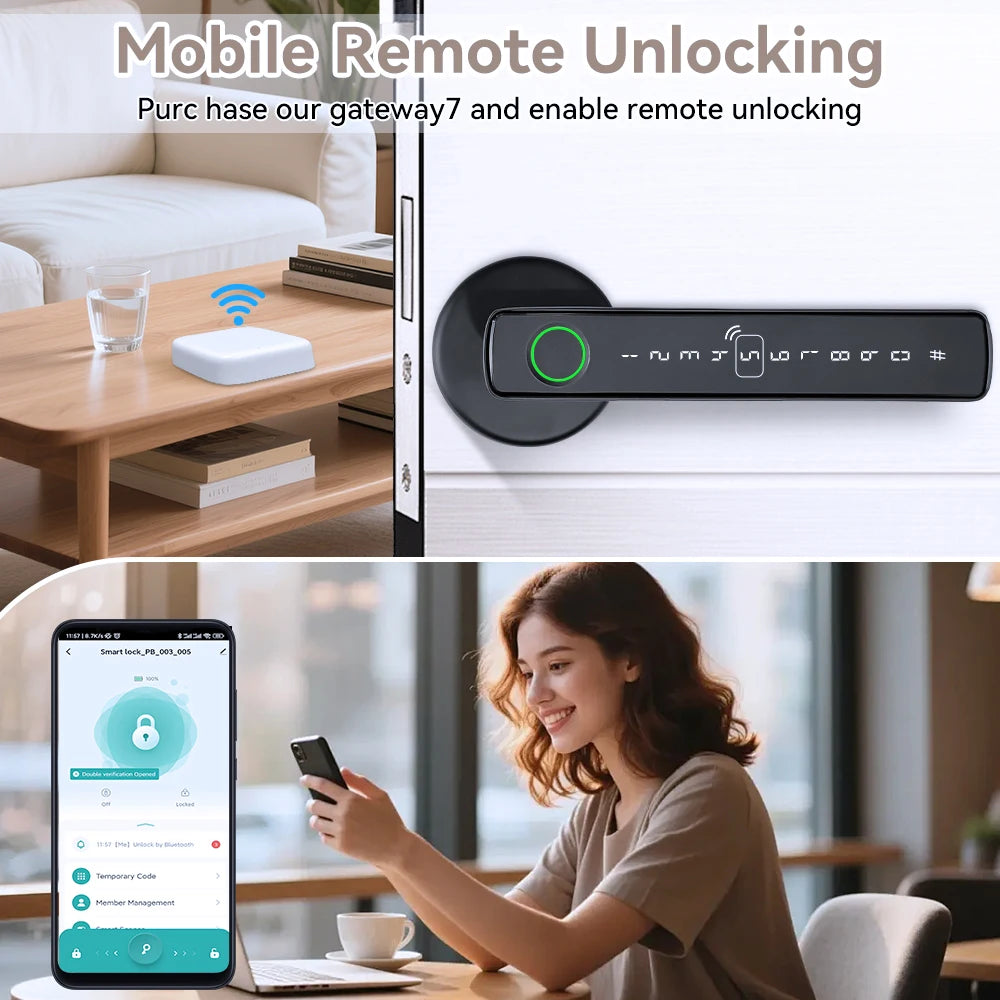 Tuya Smart Door Lock Fingerprint Recognition lock Smart Life Control Home Accessories Smart Home Automation Security Protection