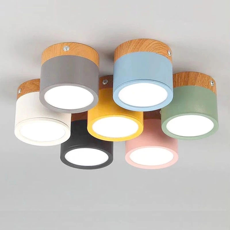 Led Ceiling Downlight Dimmable Surface Mounted Ceiling Lamp Wood Modern Light Spotlight Bedroom Living Room Homekit Bbulb AC220V