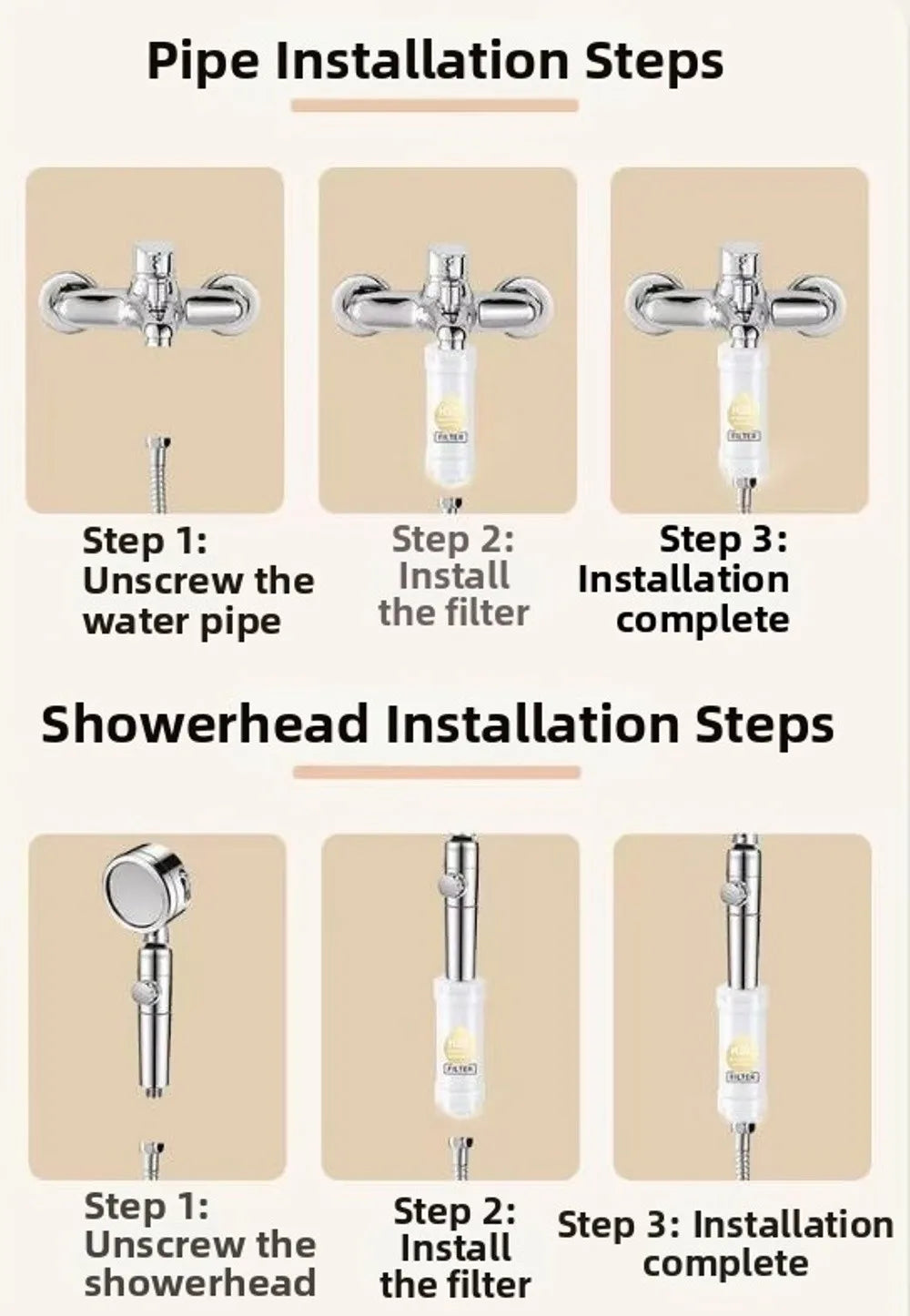 High Pressure Vitamin C Shower Head Filter Bathing Skincare Spa Grade Shower Scented Filter Impurities Anti-scaling