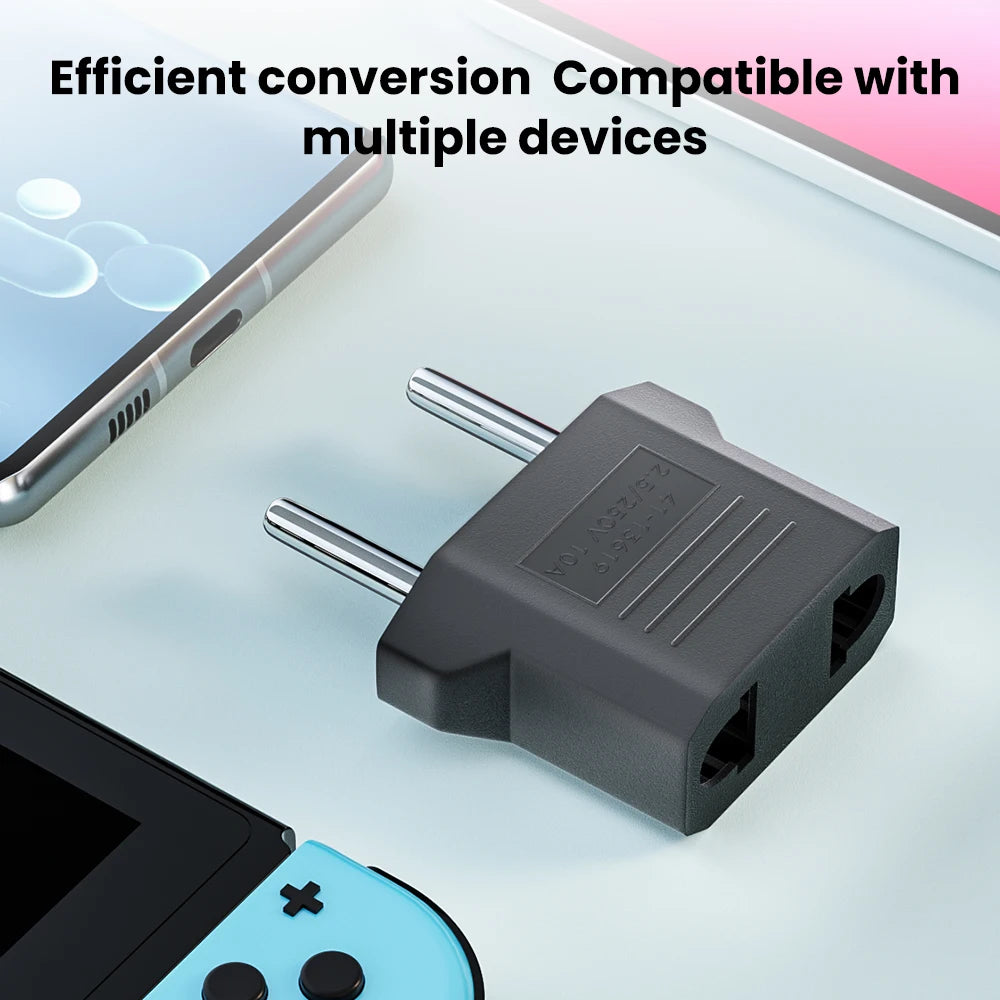 Electrical Socket Plug Adapter US to EU Converter Plug Power Travel Adapter American China KR To Europe Plug Adapter 4.8mm/4.0mm