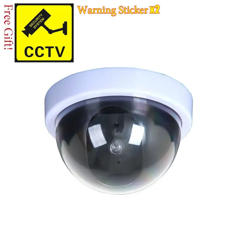 Creative Black Plastic Dome CCTV Dummy Camera Flashing Led Fake Camera Power Via AA Battery Surveillance Security System
