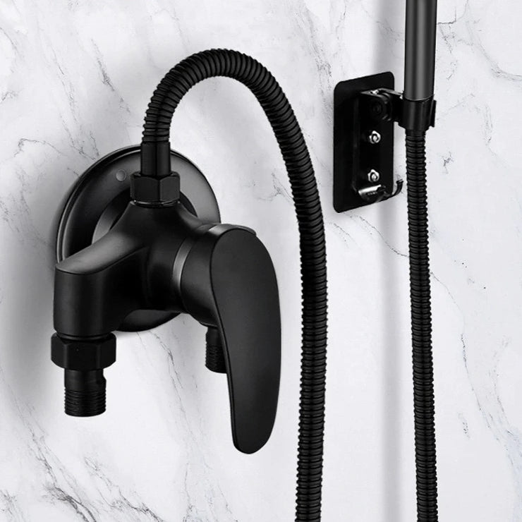 Cold Hot Mixer Tap Bathroom Faucets Black Shower Faucet Shower Head Set Household Wall Mounted Shower Mixer Valve Switch