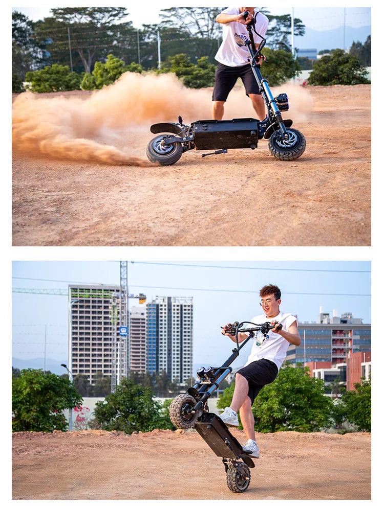 E5B High Speed Electric Scooter 3000W×2 Dual Motor 60V 35Ah Lithium Battery 150KG Load Color LCD Dual Drive Mode