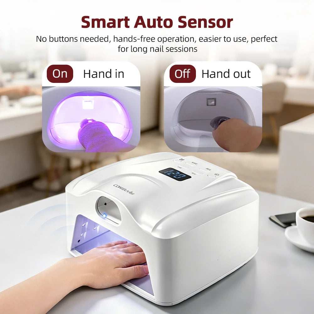 Comeuv Nail Lamp Single Toe Single Finger Gel Nail Curing Lamp Full Hand Fast Drying LED Light Nail Dryer Auto Sensor Dual Lamp