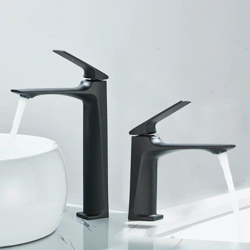 Black Bathroom Sink Faucet for Two Hole Kitchen Stainless Steel Washbasin Shower Faucet Accessories Hot & Cold Water Mixer Tap