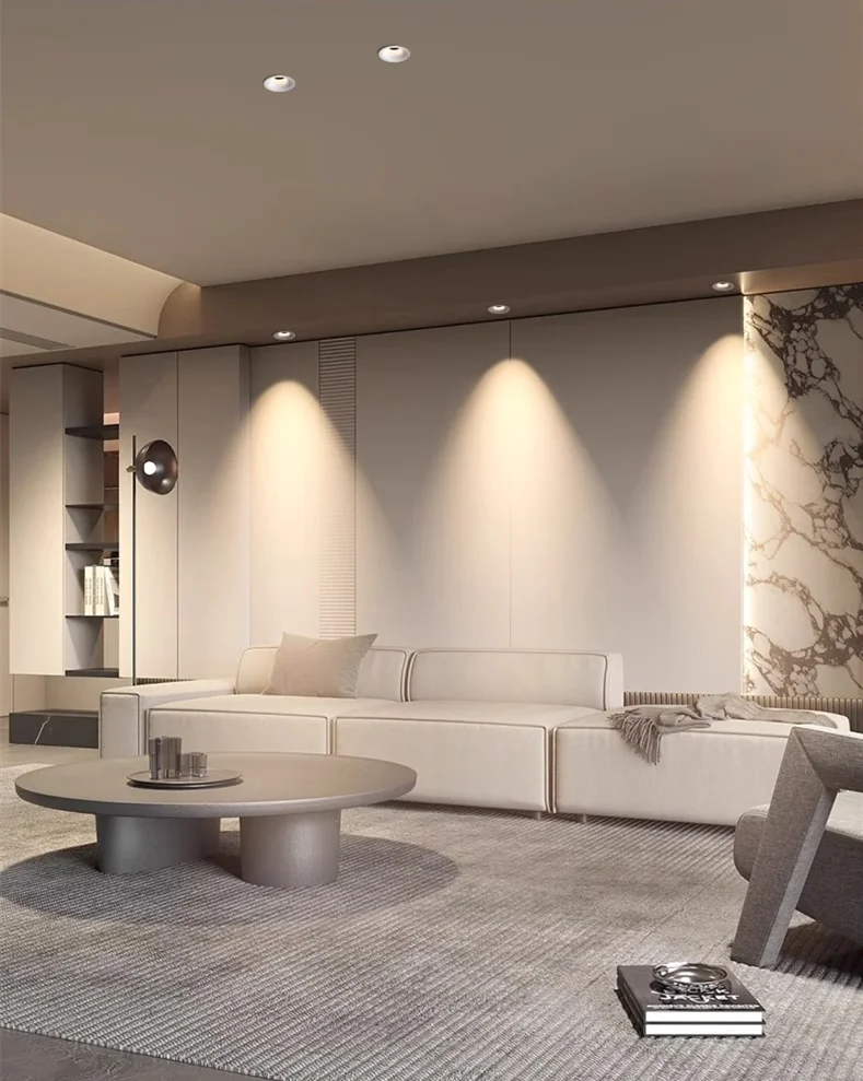 2025 New type LED curved surface spotlights, anti-glare downlights, living room and bedroom ceiling lights for indoor lighting