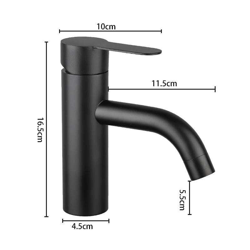 Black Basin Faucet Stainless Steel Bathroom Sink Faucet Washbasin Tap Hot Cold Water Sink Mixer Bathroom Crane Tap