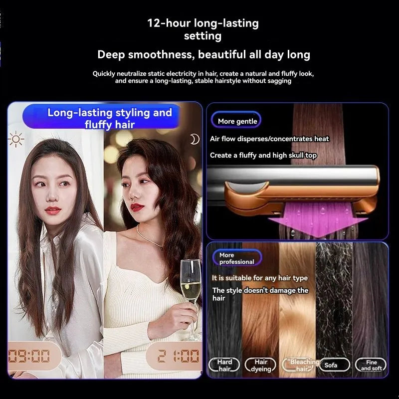 A63P Top Home Electric Hair Dryer And Straightener 2-In-1 Hair Styler Home Styling Tool UK Plug
