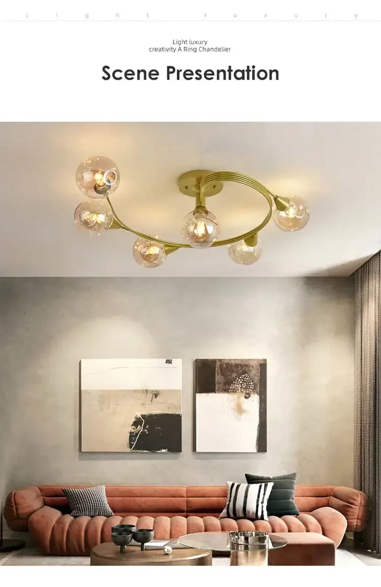 2025 Modern Led Ceiling Chandelier Nordic Glass Lamp Bedroom Kitchen Living Room Dining Room Decoration Home Ceiling Light Fixtu
