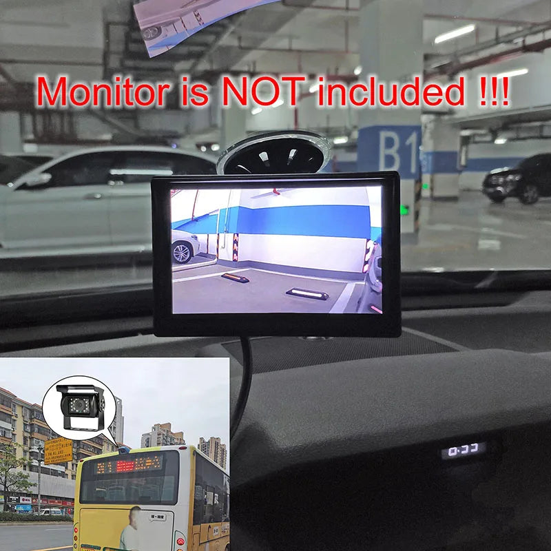 SMALUCK CVBS 12V-24V CCD Van Bus Lorry Car Camera IP68 Waterproof Rear View Reversing Parking Camera IR Night Vision