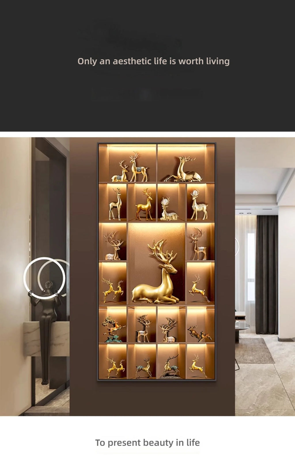 Modern Light Luxury Entrance LED Decorative Painting Home Decoration Living Room Bedroom Sofa Background Corridor Mural Light