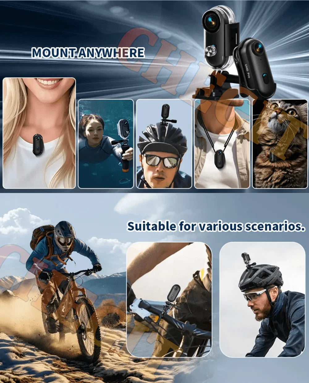 4K HD Motorcycle Mini Recorder Finger WIFI Action Camera Lightweight POV Motorcycle Road Sport Cam Bicycle Vlog Pet Body Camera