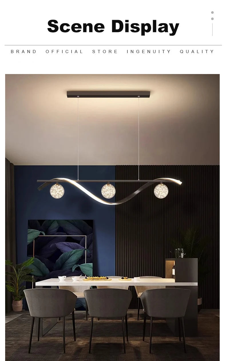 Modern Minimalist Led Pendant Lamps Dimming for Coffee Table Dining Room Kitchen Island Ceiling Chandelier Home Lighting Fixture