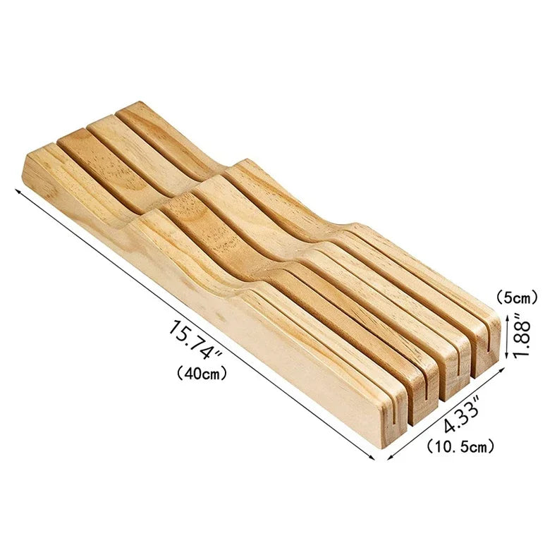 Western Knife Tray Organizer - Wood Knife Organizer - Kitchen Drawer Cutlery Storage Tableware - Container in-drawer Knife Tray