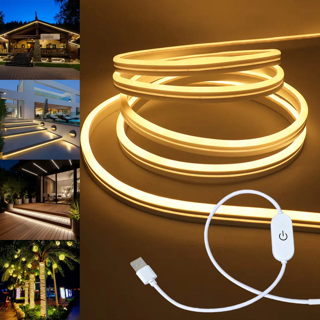 Neon LED Light Strip Smart Touch Sensor Switch Dimmable Neon Sign Flexible Led Ribbon Waterproof Rope Tube Lamp Backlight Decor