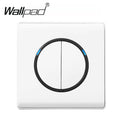 1 2 3 4 Gang Switch with LED Indicator White Plastic PC Panel On and Off Push Button Rocker 1 2 Way
