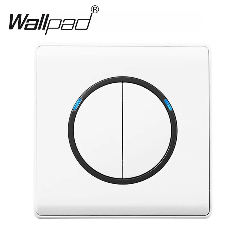 1 2 3 4 Gang Switch with LED Indicator White Plastic PC Panel On and Off Push Button Rocker 1 2 Way