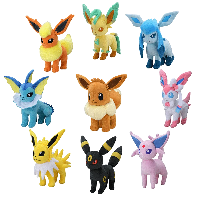 Soft Eevee Plushies Plush Toys Eevee Evolution Sylveon Umbreon Espeon Sylveon Glaceon Jolteon Stuffed Animals Peluche Dolls Gift