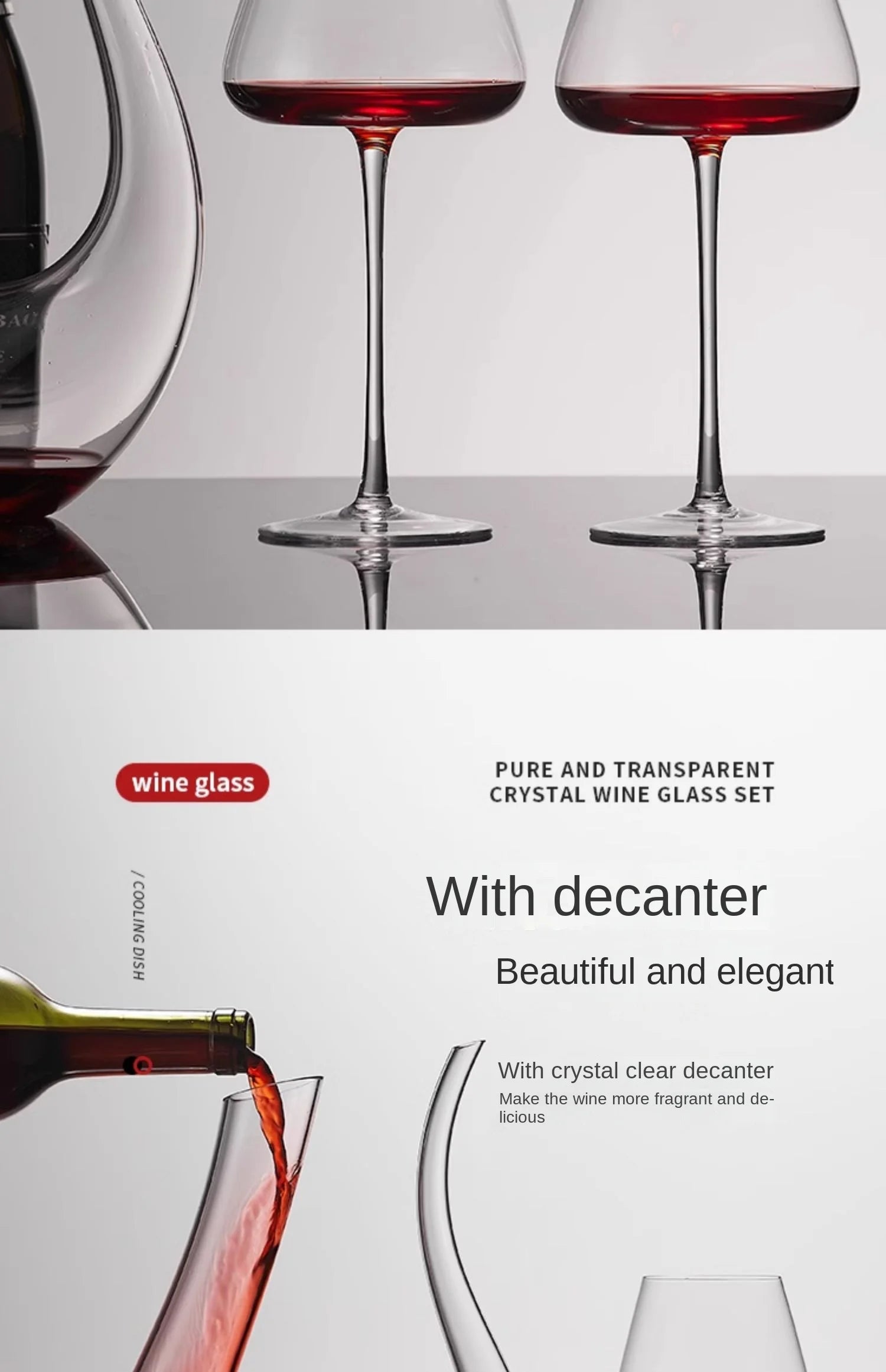 720ml Large European Wine Glasses Burgundy Clear Red Wine Glasses High Value Crystal Glass Grape Champagne Glasses High Capacity