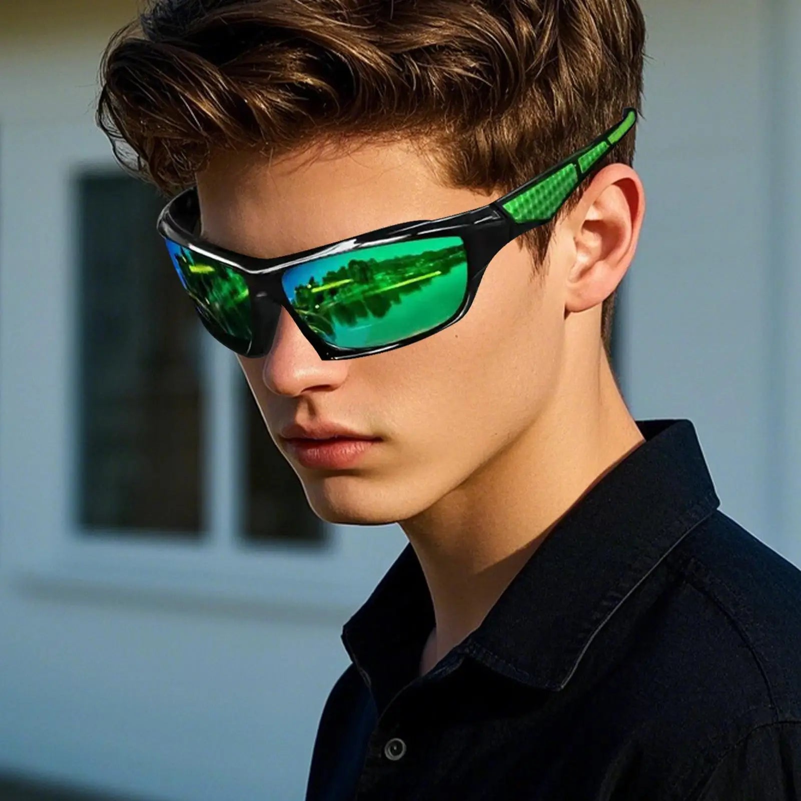 Mens Sun Glasses Comprehensive Protection Sun Glasses Comfortable Fashion Shades Outdoor Sport Eyewear for Driving Running