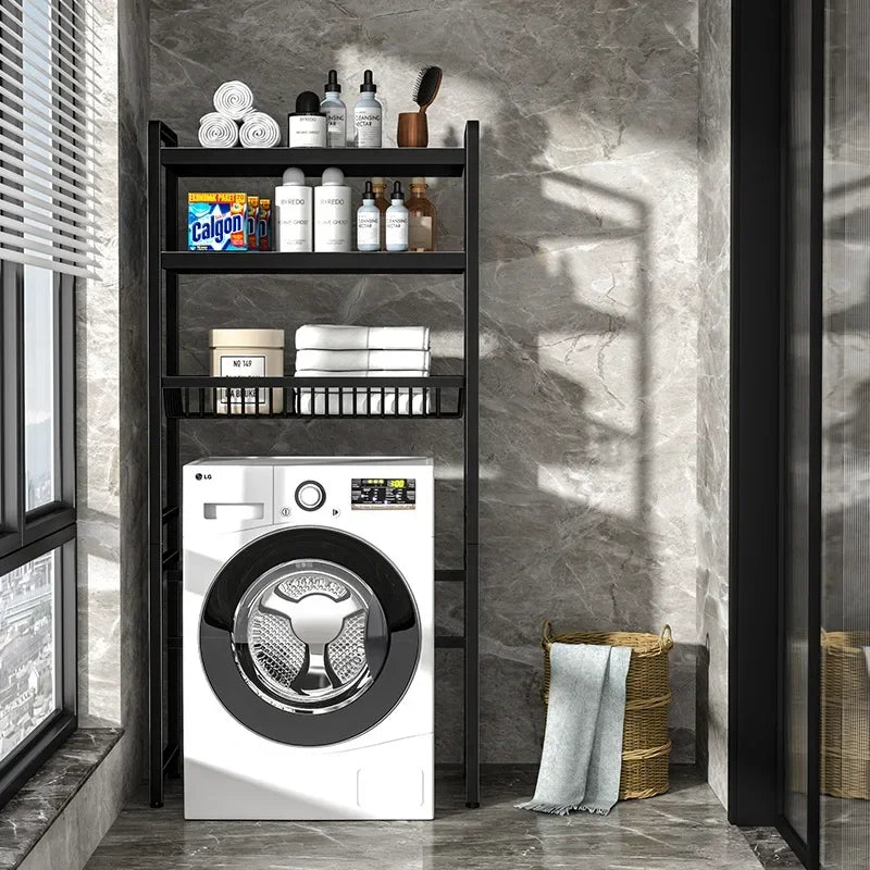 Washing machine overhead storage rack Bathroom balcony roller multi-layer toilet storage rack