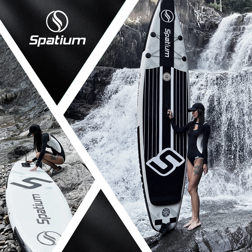 Spatium Inflatable Paddle Board Touring Portable Water Sports Air Inflatable Anti-Skid Surfing Board Equipped With Backpack