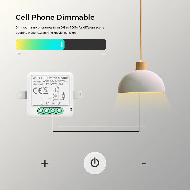 Avoir Tuya Smart Life Home Control Mini Wifi Module Wireless Gold Light Switches 1-4 Gang 2 Way Alexa Rocker Toggle Switch 220V