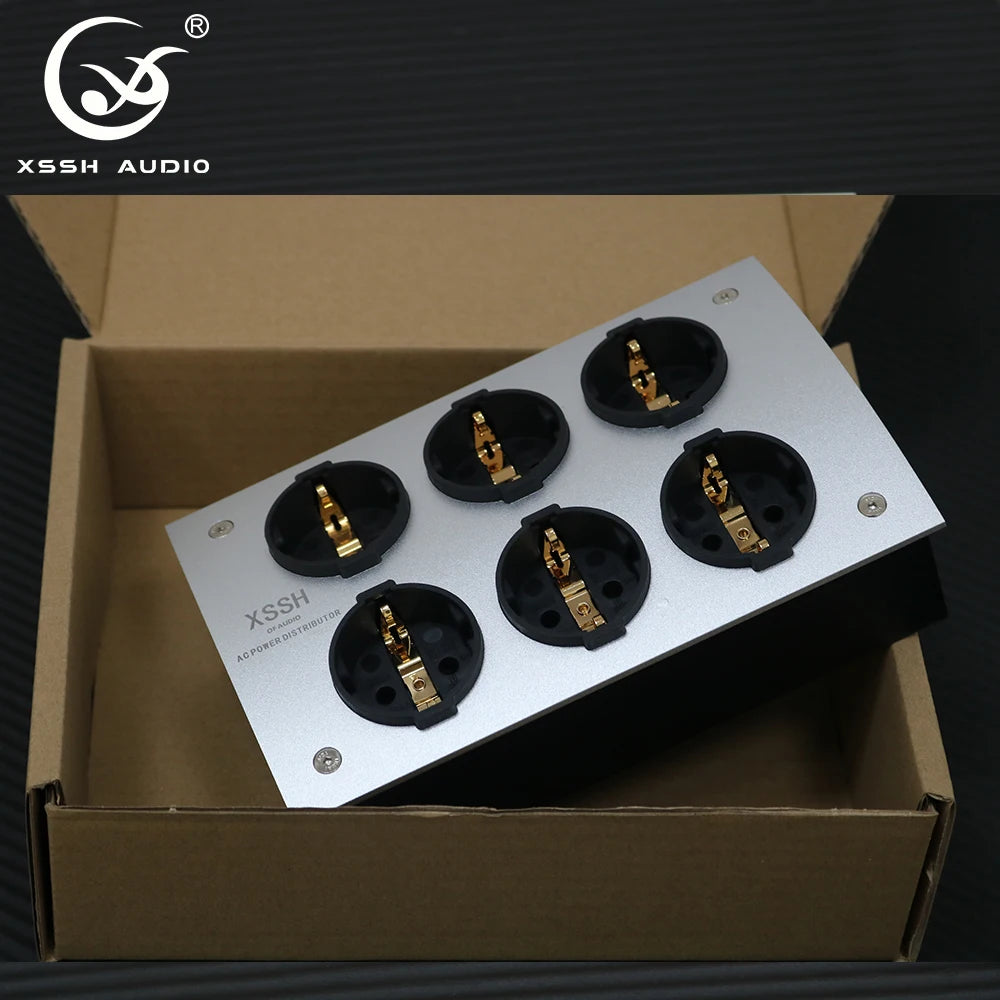 AU CN EU US Power Outlet Duplex HiFi XSSH Schuko AC Power Distributor 125V-250V 50/60Hz 15A 1875Wmax IEC Inlet Electrical Socket