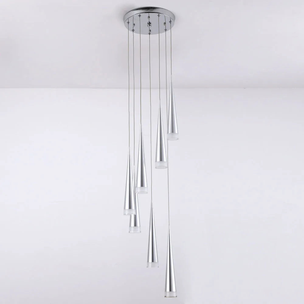 LED Stair Pendant Lights Modren Villa Indoor Lighting Hanglamp Shop Window Pendant Lamps 3/5/7/10/12/15 Heads Lamparas Luminaria