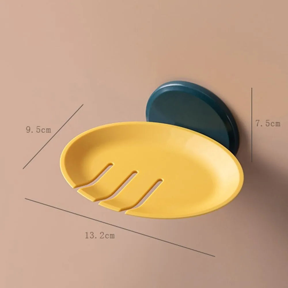 1Pc Bathroom Soap Dish Storage Basket Box Plastic Drain Holder Strong Wall Hanging Soap Box Punch-free