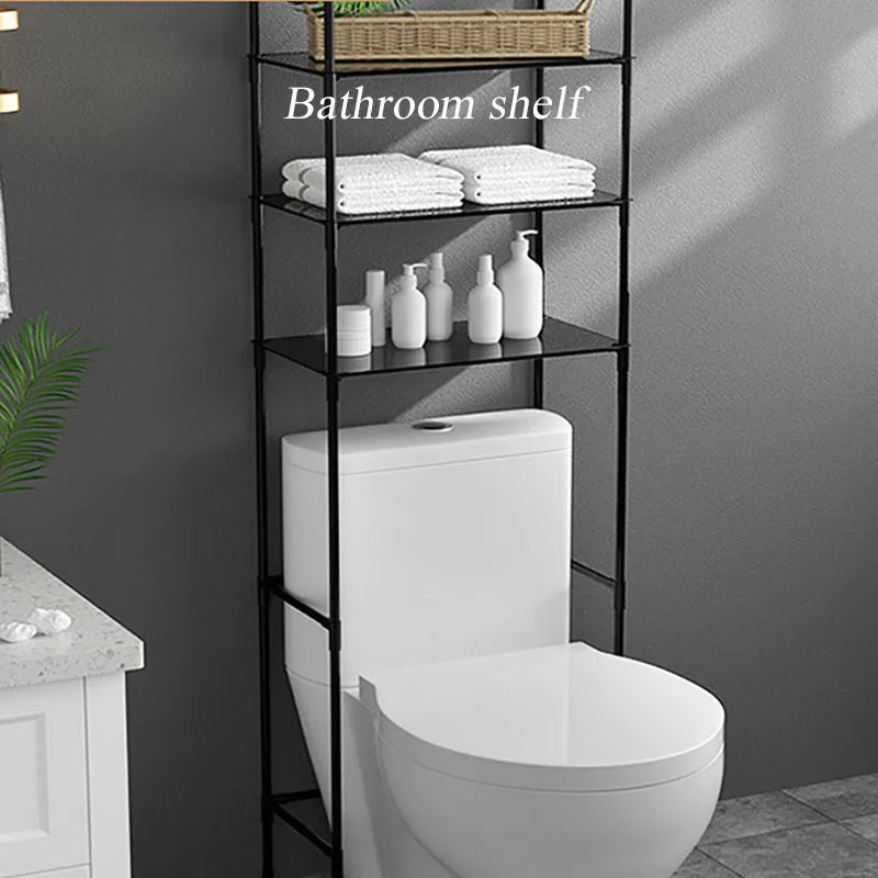 Over The Toilet Storage Rack Multilayer Floor-mounted Bathroom Shelf Large Capacity Toilet Storage Cabinet Space Saver Organizer