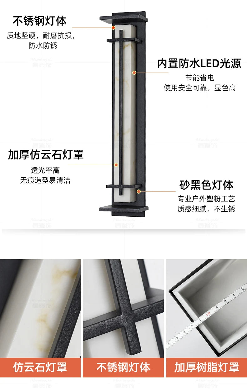 Outdoor Wall Lighting Modern simple villa Waterproof wall lamp Exterior wall Porch Balcony Stainless steel Garden Terrace light