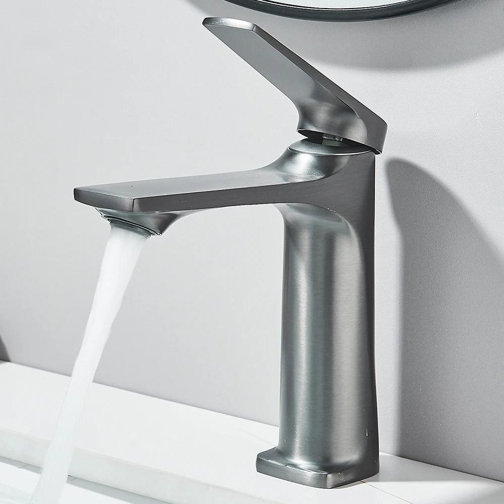 Black Bathroom Sink Faucet for Two Hole Kitchen Stainless Steel Washbasin Shower Faucet Accessories Hot & Cold Water Mixer Tap