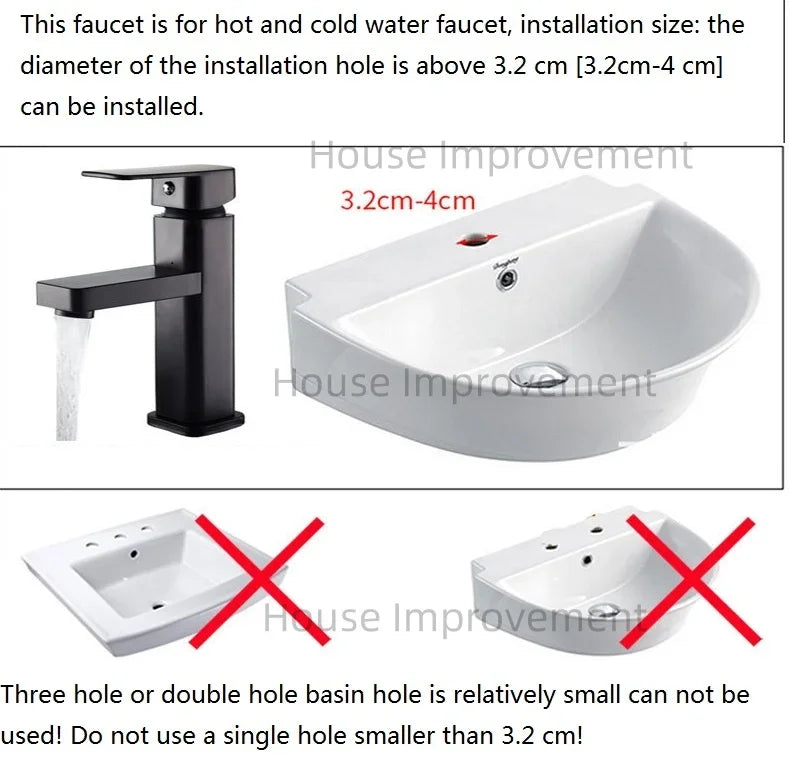 Hot and Cold Bathroom Faucet Water Mixer Tap Single Handel Single Hole Deck Mounted Plastic Washbasin Bathtub Faucet G1/2
