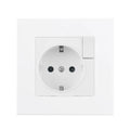 S Series- EU Power Socket Function Module Socket With Switch DIY Socket Accessory Free Combination White Glass /Plastic 250V 16A