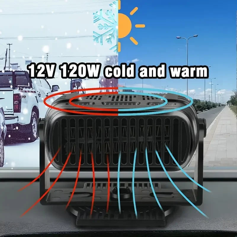 Car Heater Air Fan 12V Portable Demister Defroster Heating Fan Dryer Windshield Defogging Accessroies