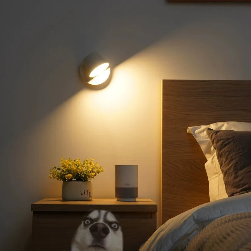 Nordic LED Wall Lamp With Switch 350 Degrees Rotatable Bedroom Bedside Corridor Reading Light Aisle Hotel Sconce Indoor Light