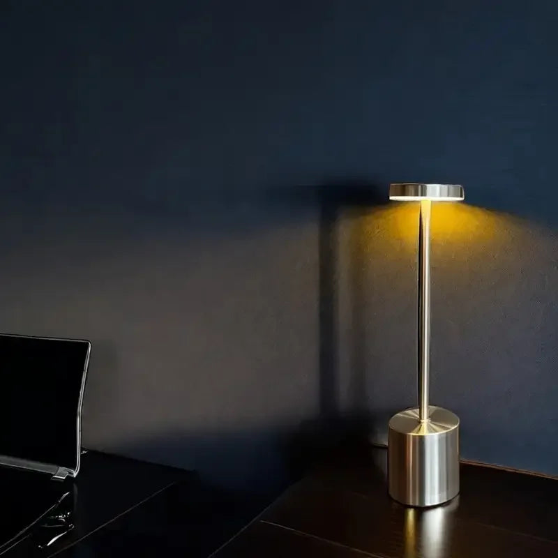 Modern Touch Rechargeable LED Desk Lamp with 3 Color Tones Suitable for Stylish and Minimalist Design in Home Offices