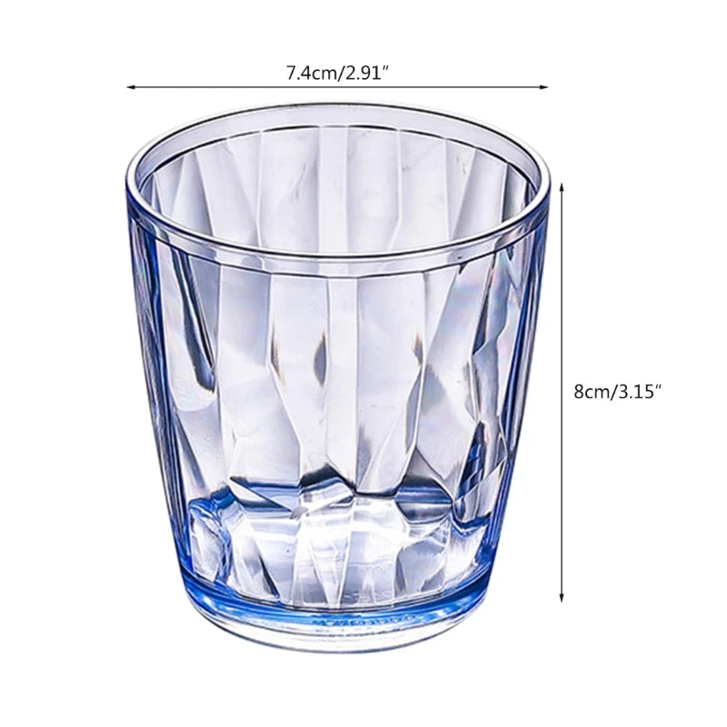 Unbreakable Acrylic Drinking Glasses Shatterproof Water Tumblers 210ml Reusable Champagne Fruit Juice Beer Cup for Bar