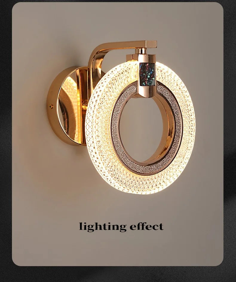 Light Luxury Led Wall Lamp Home Decoration Bedroom Bedside Lamp Living Room Hotel Dining Room Background Staircase Wall Lamp