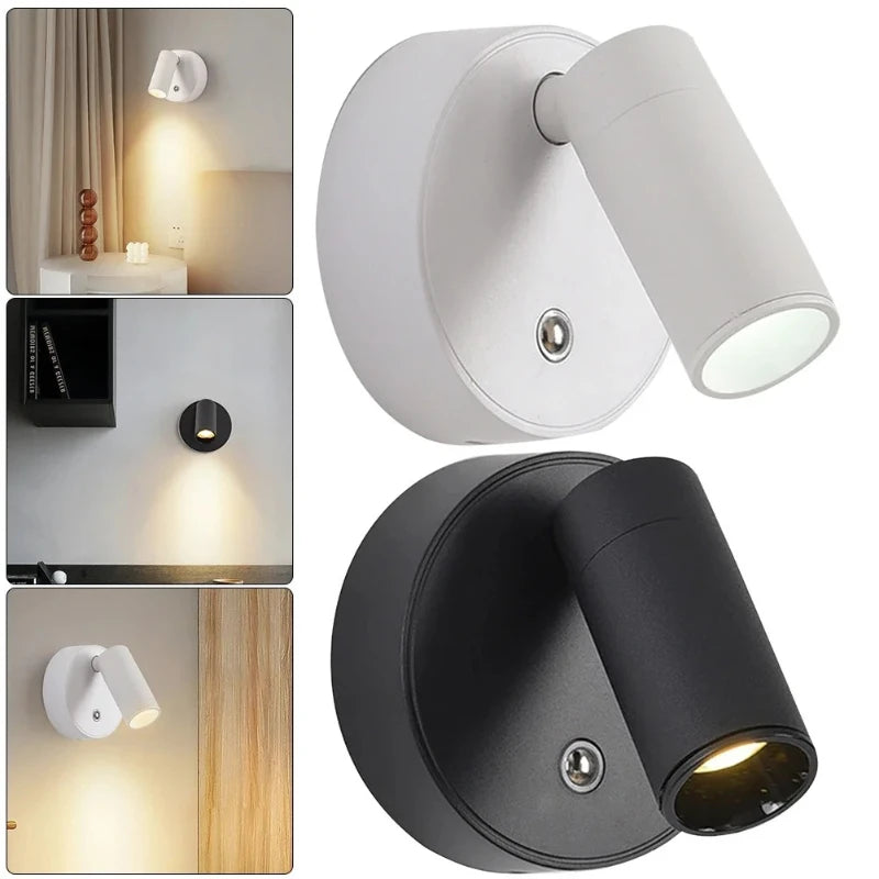Adjustable Wall Light with Remote Control USB Rechargeable Bedside Reading Wall Lamp COB Touch Control Warm Light for Bedroom