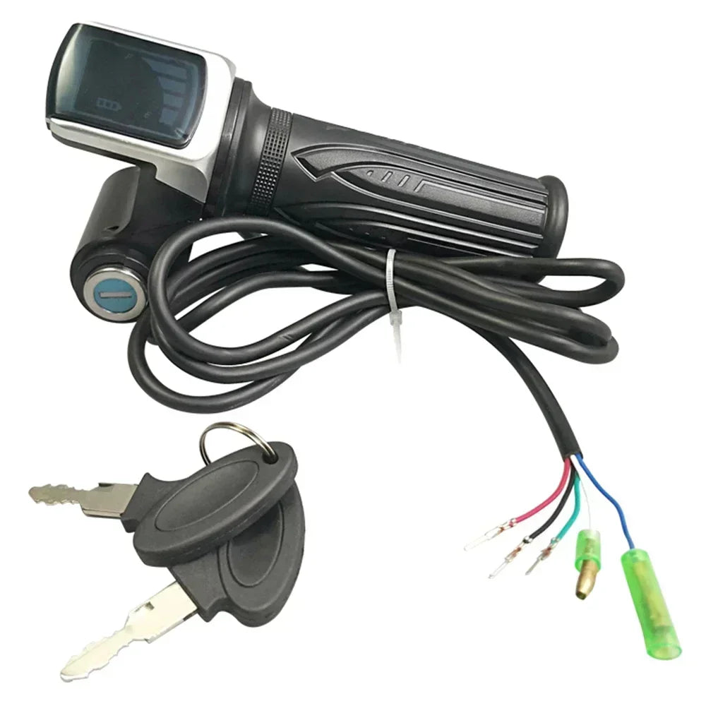 36V 48V 60V  Electric Scooter Throttle Grip With Key Lock Power Indicator Durable E-bike Accessories Motor With LCD Display