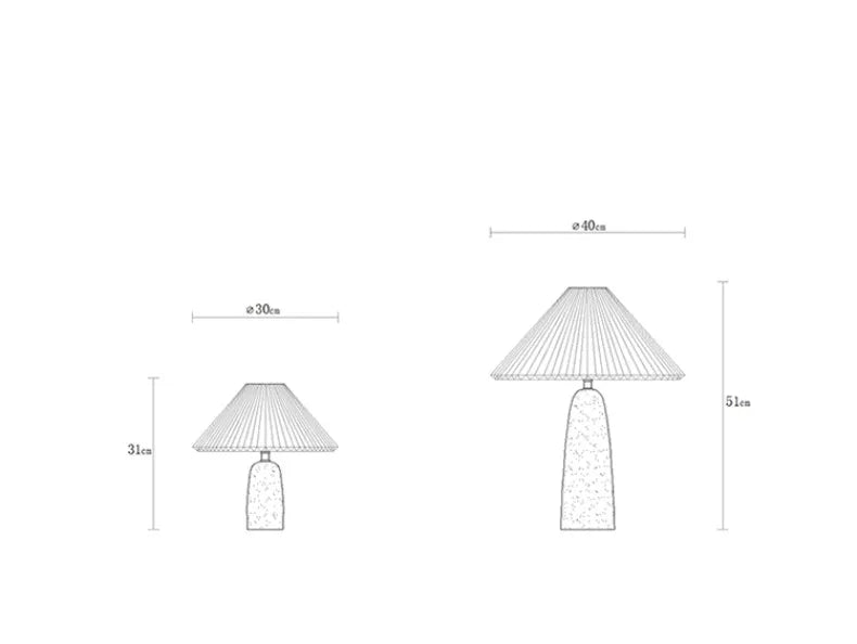 Nordic Design Romantic Atmosphere Pleated Ceramic Table Lamp LED E27 Minimalist Modern Light Fixture Bedroom Bedside Living Room