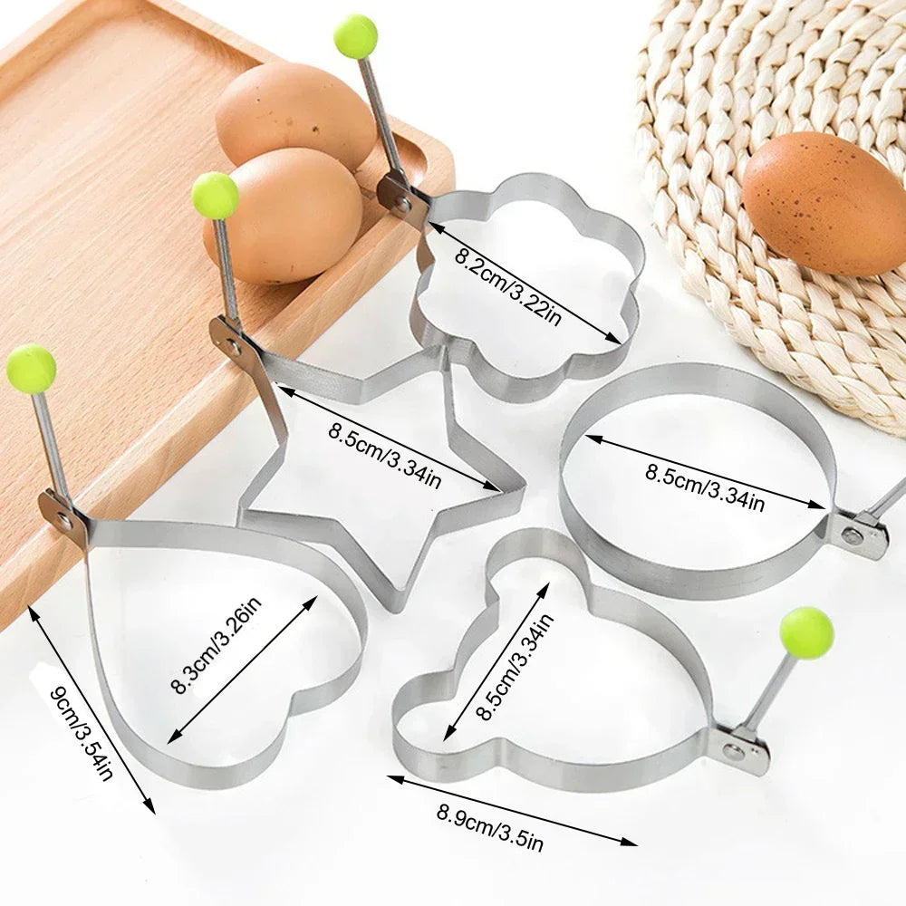 1/4/5PCS Stainless Steel Egg Rings Mold  Non-stick Round Pancake Omelette Shaper  Breakfast Baking Cooking Kitchen Gadgets