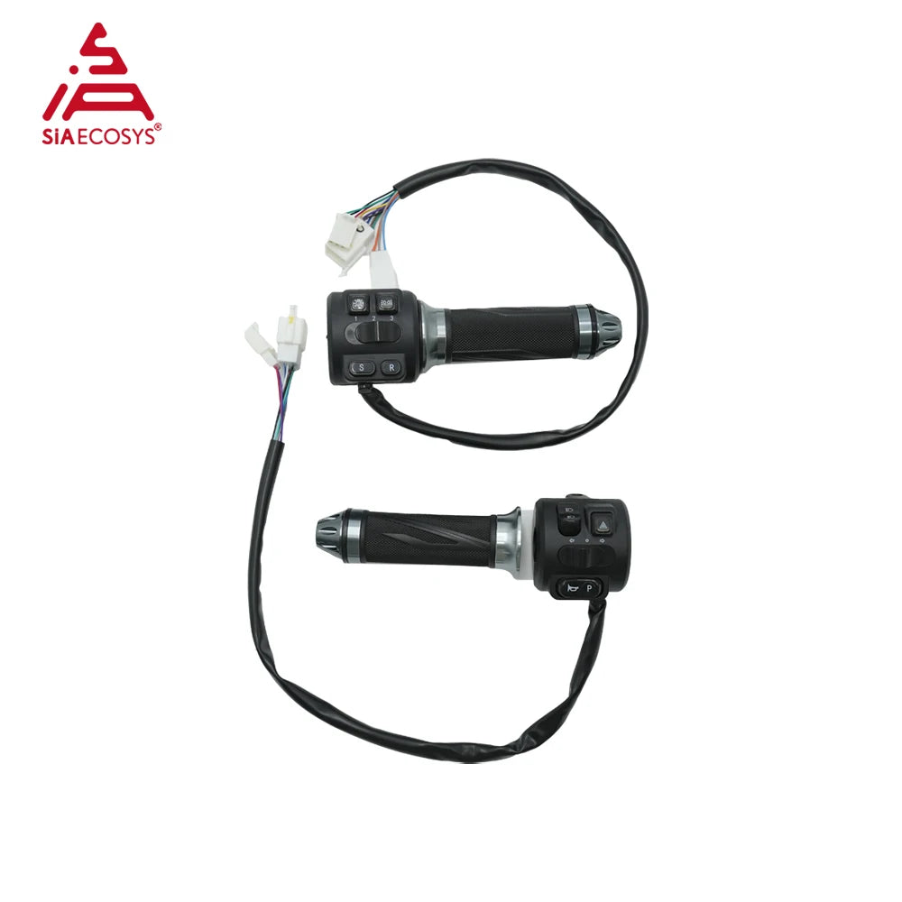 SiAECOSYS Z6 Electric Scooter Throttle Combination Switch with Parking Brake Function Waterproof Handlebar Grip for E-Scooter