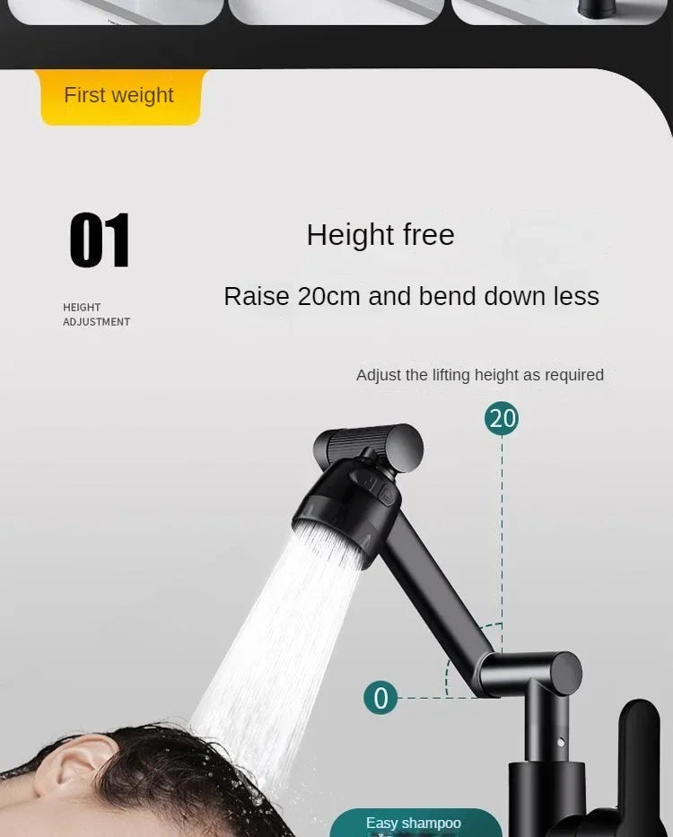 Hot Cold Water Basin Faucet Multifunction Booster Universal Rotating Wash Basin Tap for Bathroom Kitchen Household Mixer Faucet